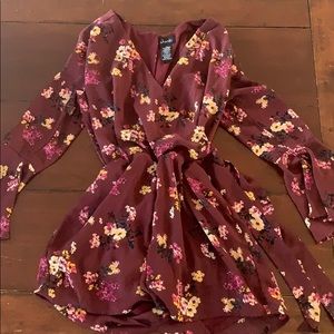 Maroon Floral Romper